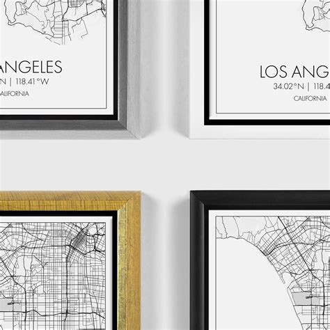 Los Angeles Street Map California Map City Map Art Modern Etsy