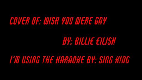 Wish You Were Gay Billie Eilish Cover Youtube