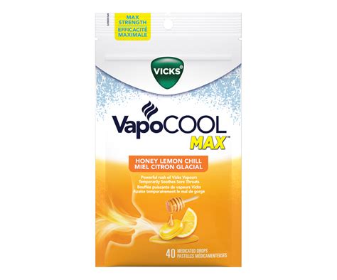 Vapocool Max Medicated Drops Honey Lemon Chill Units Vicks