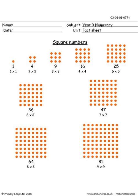 Numeracy Square Numbers Worksheet Artofit