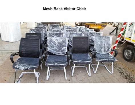 Mild Steel 1 Seater Mesh Back Visitor Chair For Office With Armrest