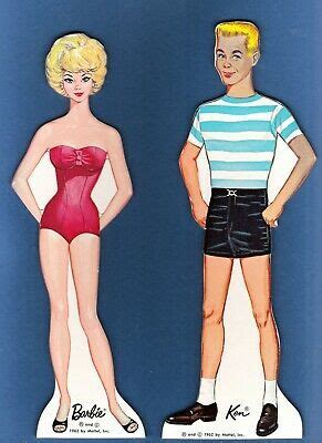 Vintage Uncut Barbie Ken Paper Dolls Reproduction Large