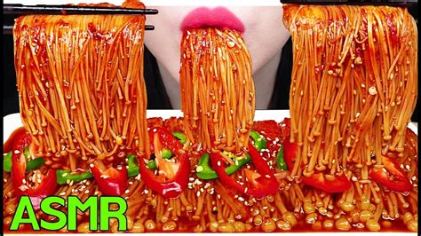 Asmr Spicy Enoki Mushroom Crunchy Eating Sounds No Talking