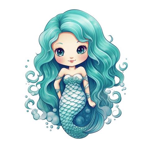 Premium AI Image | kawaii mermaid girl