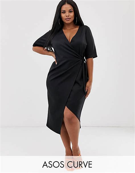 Asos Design Curve Clean Midi Wrap Dress Asos