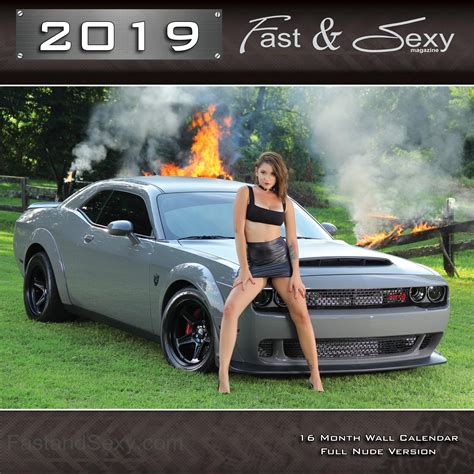 Galleon 2019 Fast Sexy Car Girl Wall Calendar 12x12 Inches Nude