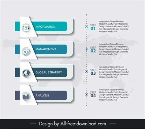 Infographic 5 Elements Template Symmetric Ui Circles Layout Vectors