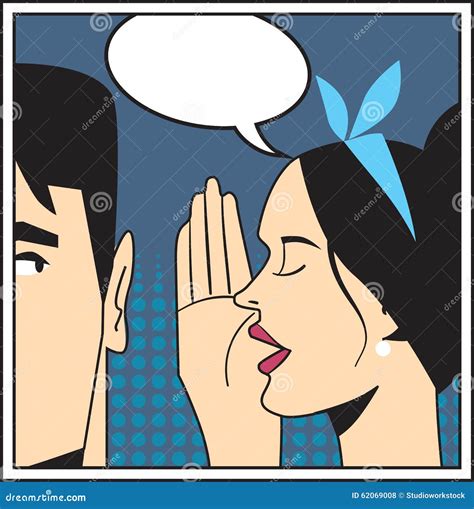 Telling Secret, Pop Art. Stock Vector - Image: 62069008