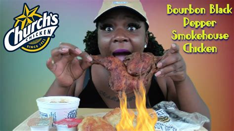 Church SChicken New Bourbon Black Pepper Smokehouse Chicken Mukbang