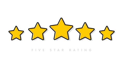 Premium Vector Five Golden Rating Star Vector Illustration In White