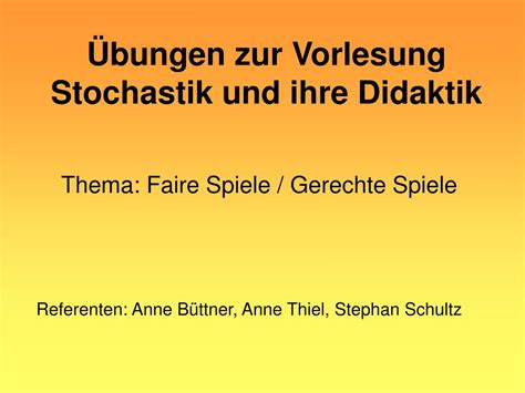 PPT Übungen zur Vorlesung Stochastik und ihre Didaktik PowerPoint