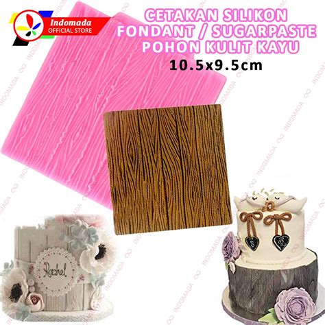 Jual Indomada Cetakan Fondant Silikon Kulit Pohon Besar Kayu 10 X 9 5