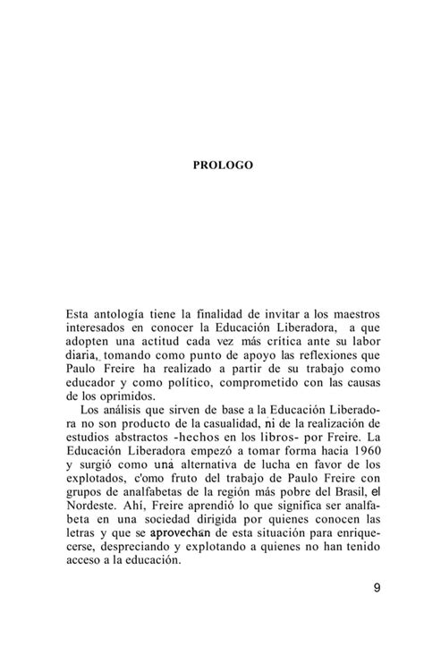 Libro Paulo Freire Y La Educacion Liberadora Pdf