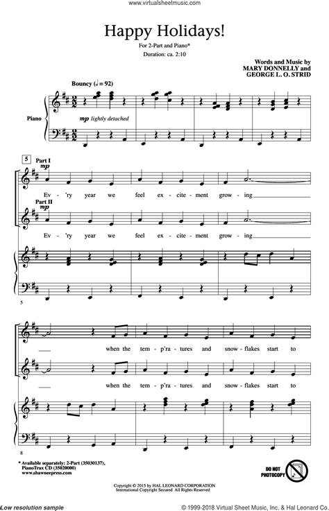 Happy Holidays Sheet Music For Choir 2 Part Pdf