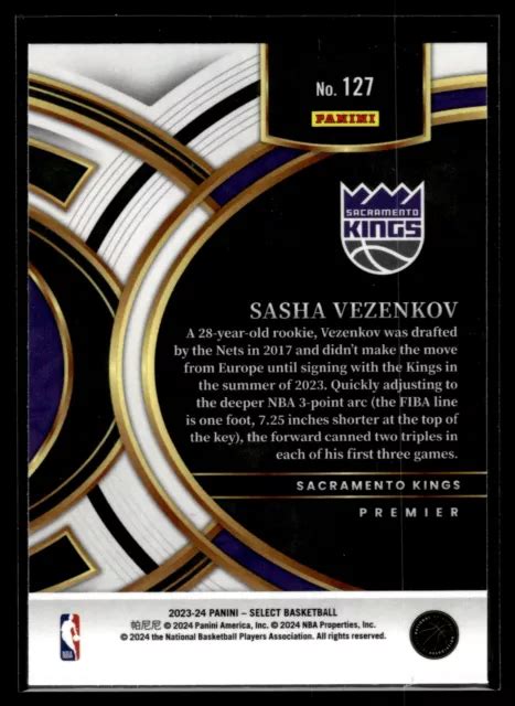 Carte Sasha Vezenkov Panini Select Eur Picclick Fr