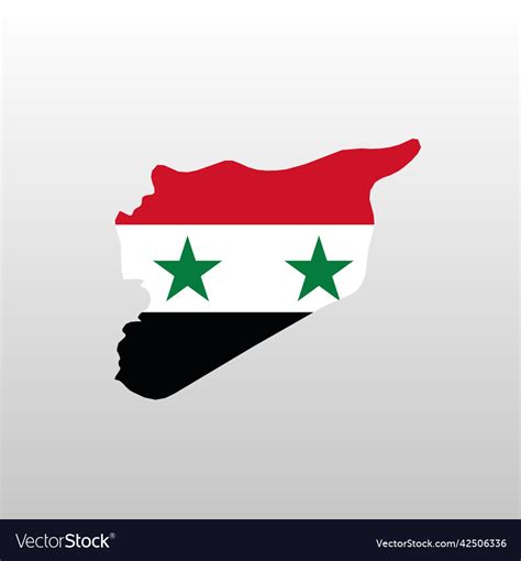 Syria national flag in country map silhouette Vector Image