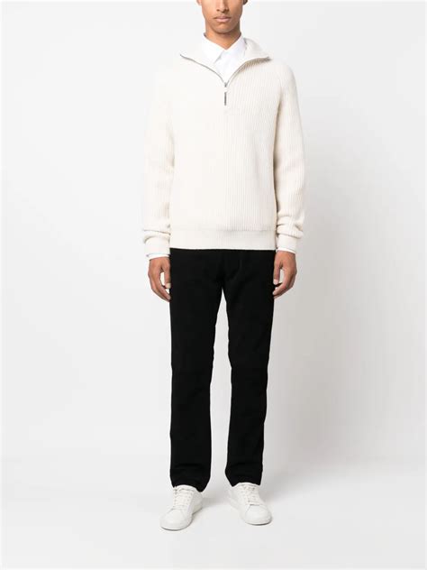 FURSAC Gerippter Pullover Mit Reißverschluss Nude FARFETCH DE