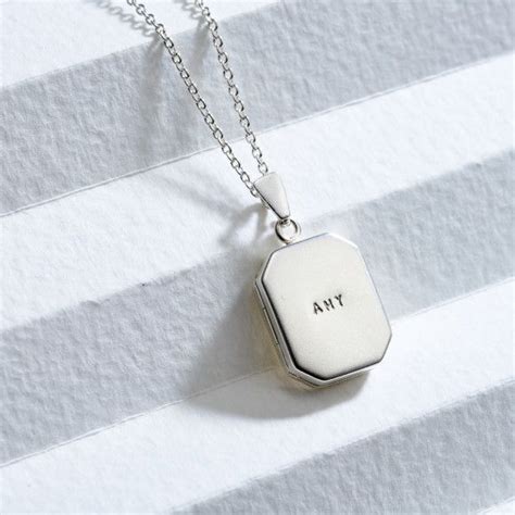 Personalised Rectangle Locket Necklace Hardtofind Locket Necklace