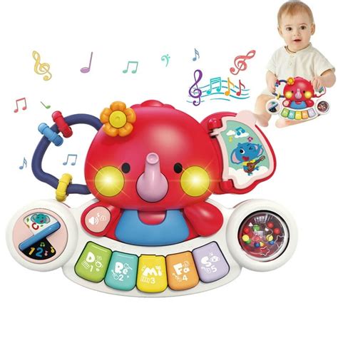 Baby Musical Toys for 6 - 12 Months, Elephant Piano Toys for 1 Year Old ...