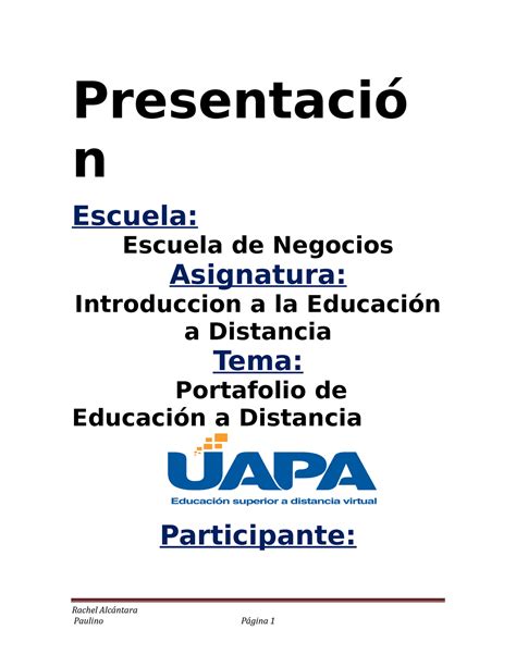 Portafolio De Introduccion A La Educacion A Distancia Docx