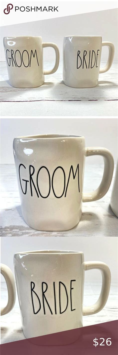 Rae Dunn Groom And Bride Coffee Mugs Artisan Collection Set Of Rae