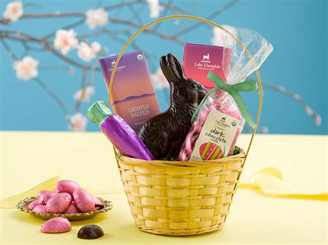 Send Easter Baskets: Organic Dark Chocolate Easter Basket Delivery