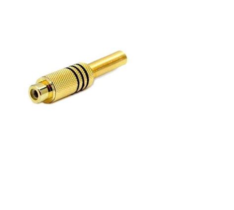 Adaptador Plug Conector RcA Fêmea Metal C Mola Mxt Plug Fêmea