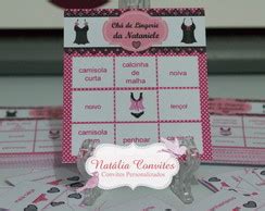Kit Bingo Lápis chá de lingerie no Elo7 Natália Convites FF717E
