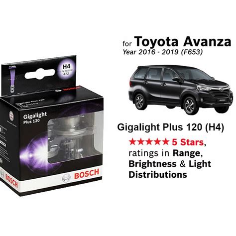 Bosch Gigalight Plus 120 H4 Headlight Bulb For Toyota Avanza F653