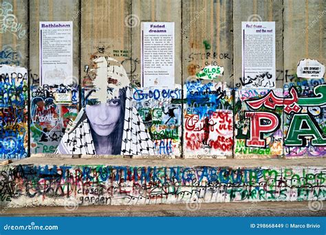 Jerusalem Israel. the West Bank Separation Wall in Bethlehem Editorial ...