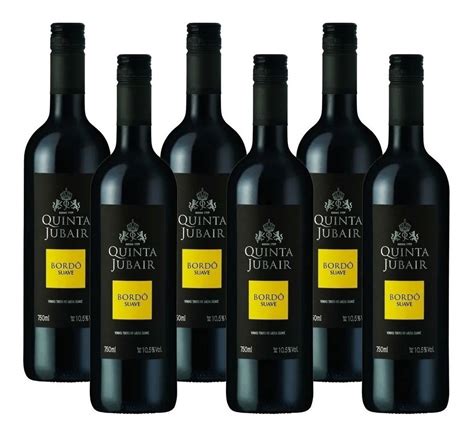 Caixa 6 Vinho Tinto De Mesa Quinta Jubair Bordo Suave 750 Ml Frete grátis