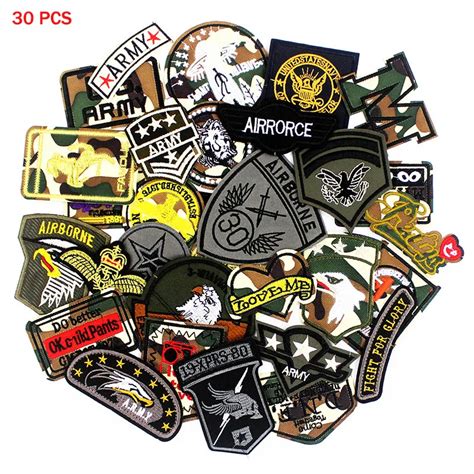 30pcslot Tactical Morale Troops Army Patches Badge Military Embroidery