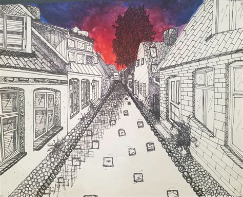 One Point Perspective Cityscape