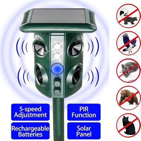 Répulsif Solaire Ultrasonique Pour Animaux Répulsif Antiparasitaire D