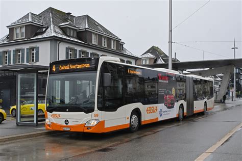 Mercedes Citaro 59 Der BSU Auf Der Linie 4 Wartet Am 18 01 2023 An