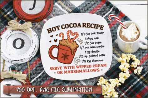 Christmas Hot Cocoa Recipe Sublimation Graphic By Extreme DesignArt Creative Fabrica