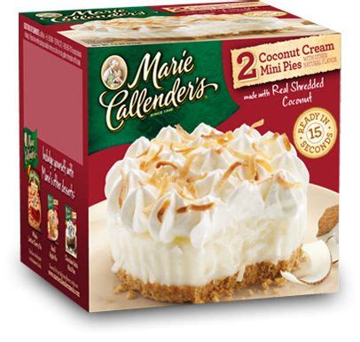 Coconut Cream Mini Pie Single Serve Cream Pies Marie Callender S