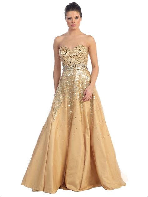 Perfect Gold Wedding Dresses Dresscab Sequin Evening Gowns Dresses