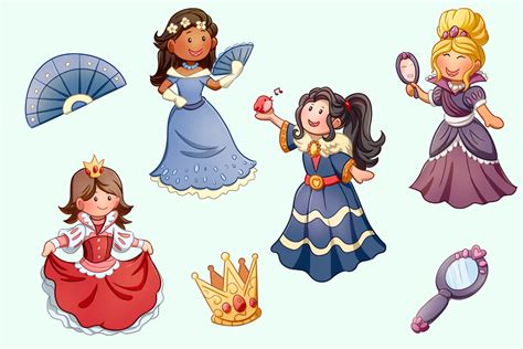 Pretty Princess Clip Art Collection By Keepin It Kawaii Thehungryjpeg