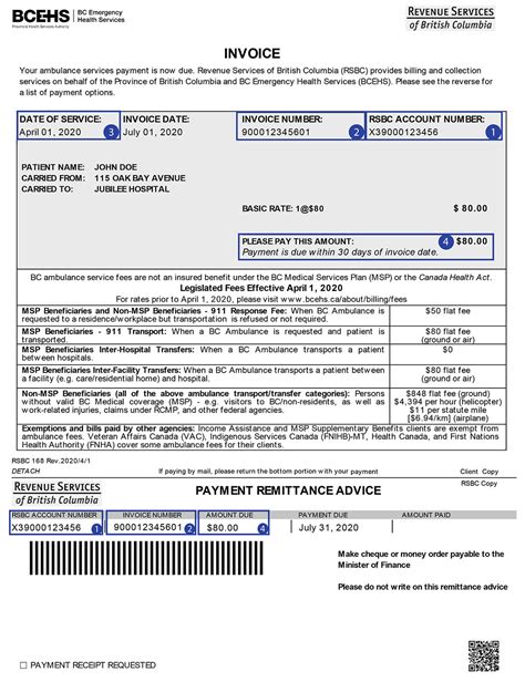 Understanding Your Ambulance Invoice Province Of British Columbia