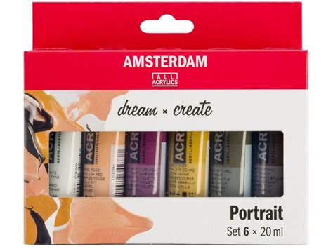 TALENS AMSTERDAM ACRYLVERF SET 6 X 20ML PORTRET Van Beek Art Supplies