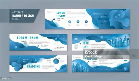 Desain Spanduk Abstrak Kumpulan Templat Web Banner Web Header