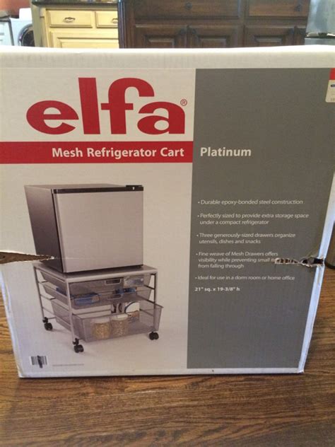 Sanyo Compact Fridge And Elfa Fridge Cart Both Platinum For Sale In