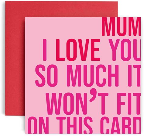 Huxters Birthday Cards For Women I Love You Mum Birthday Card For Her