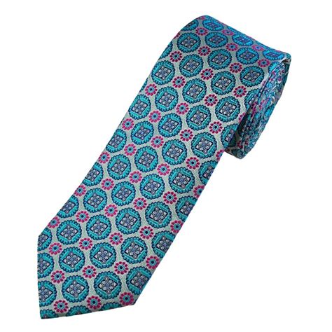 Tresanti Celeste Silver Navy Blue Fuchsia Pink And Turquoise Patterned