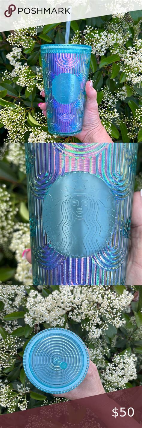 Starbucks Teal Mermaid Scale Iridescent Grande Tumbler Brand New