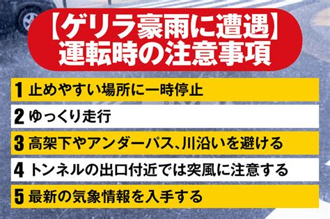 運転中にゲリラ豪雨！ 覚えておくべき対処法は？ ウェザーニュース