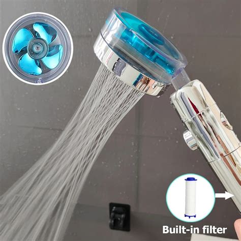 Zloog New Propeller Shower Head High Pressure 360 Rotating With Fan