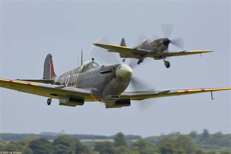 Spitfires Takeoff Duxford Flying Legends Airshow Andy