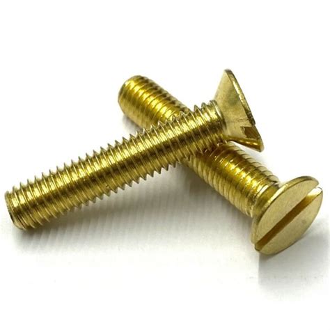 M10 X 20mm Slotted Countersunk Machine Screw Solid Brass Din 963 Bolt World